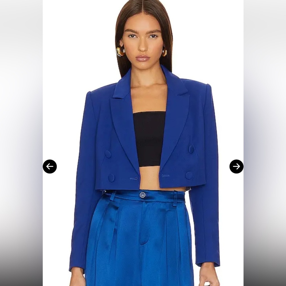CAMI NYC Blue Sleek Cropped Blazer - Picture 4 of 8